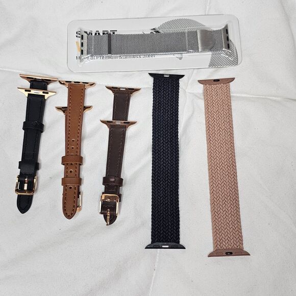 Apple Watch Compatible 38/40/41mm Leather, braided, & Stainless Steel Bands - Picture 1 of 5